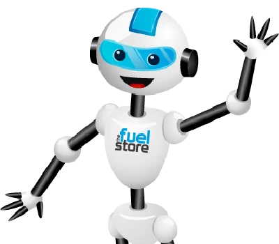 Felix Feuller Fuel Store Robot Character Smiling With One Hand Up