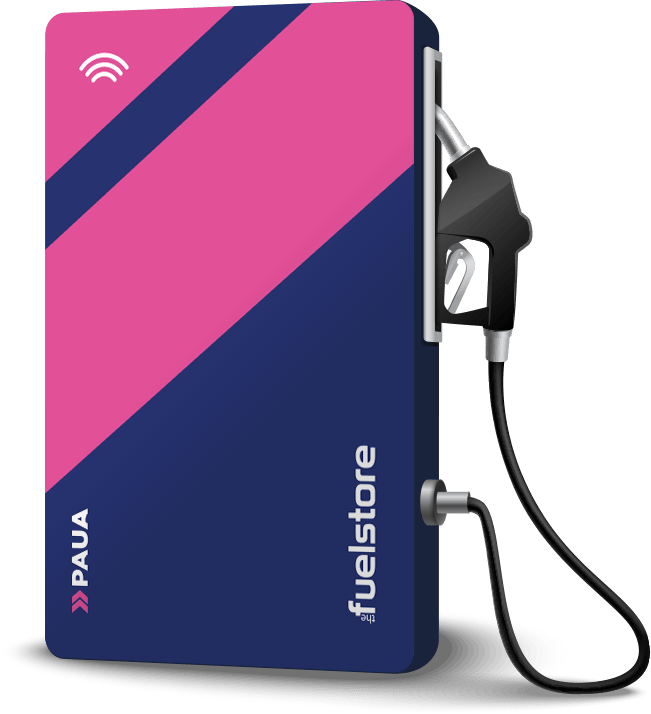 The Fuel Store's Paua EV Charge Card graphic icon to make the card look like a fuel pump