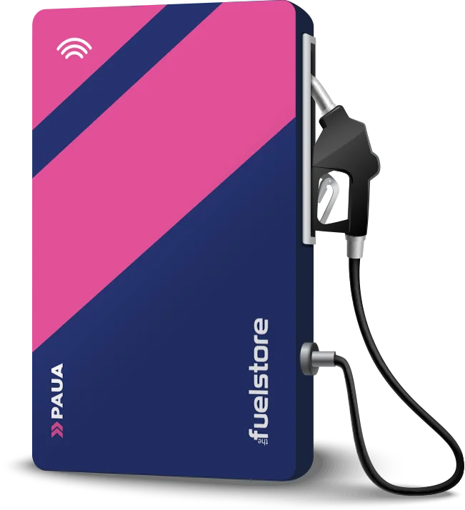 The Fuel Store's Paua EV Charge Card graphic icon to make the card look like a fuel pump