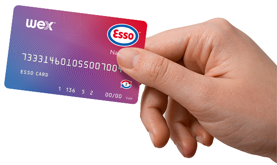 Hand holding the Esso Fuel Card